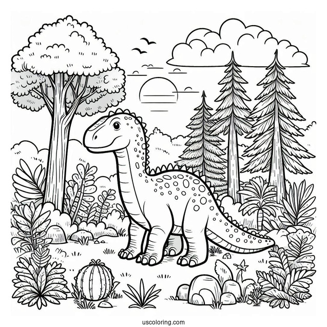 Adorable Corythosaurus Outside The Forest