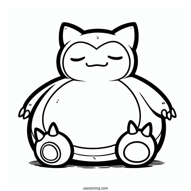 Snorlax Coloring Page Of Easy Mega Snorlax Outline For Kids