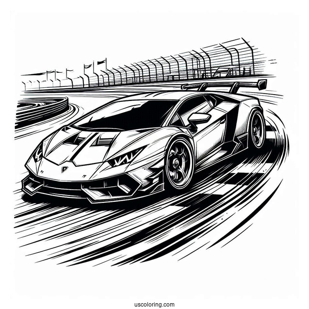 Lamborghini Racing On Track