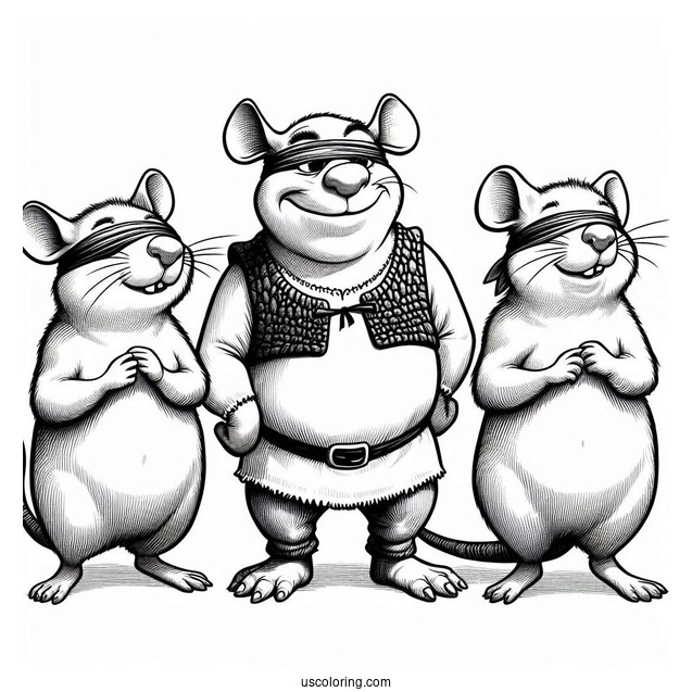 Three Blind Mice From Shrek To Color