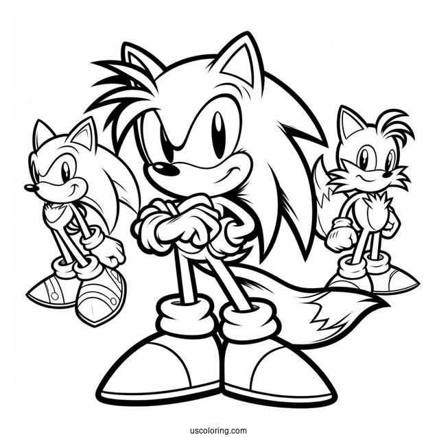 Sonic, Knuckles, And Tails Coloring Page