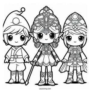 Full Page Sprunki Coloring Page Of Characters Poster