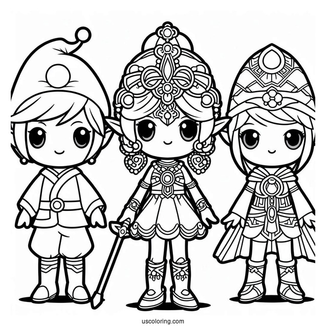 Full Page Sprunki Coloring Page Of Characters Poster