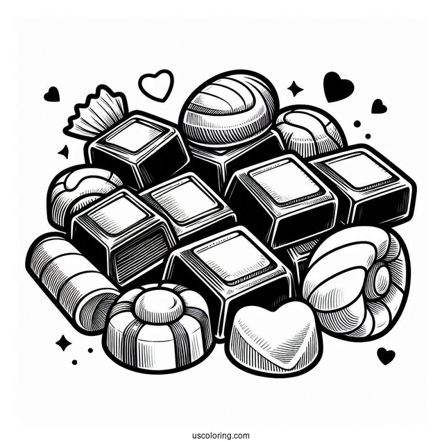 Simple To Color Chocolate Pieces