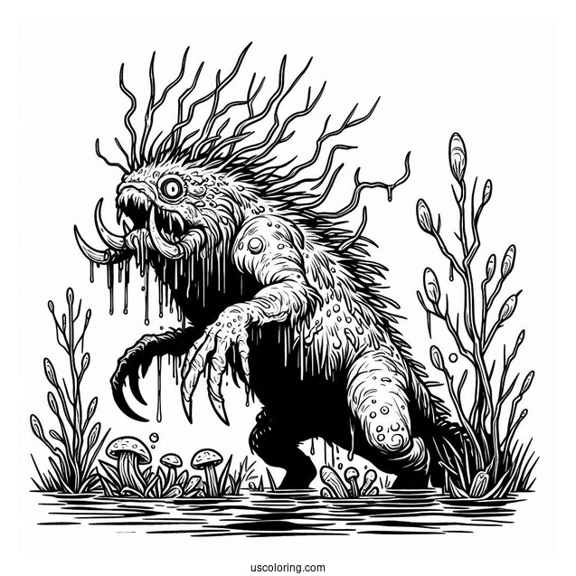 Swamp Monster From Scooby-Doo To Color