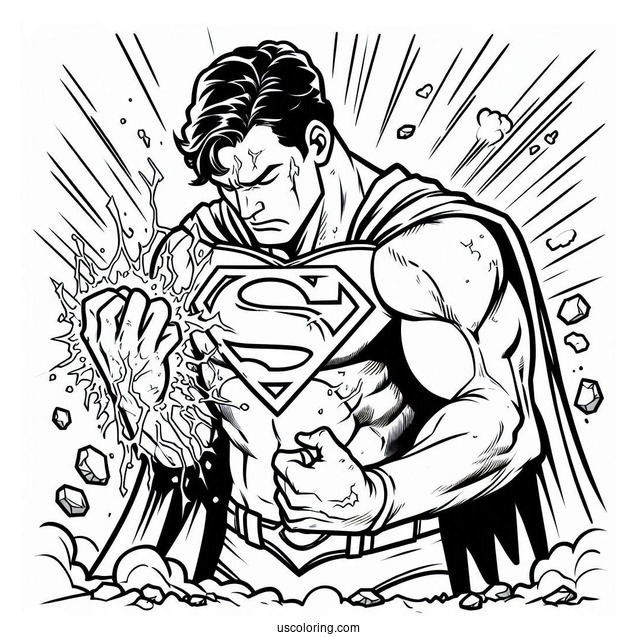 Superman Being Hurt By Kryptonite Coloring
