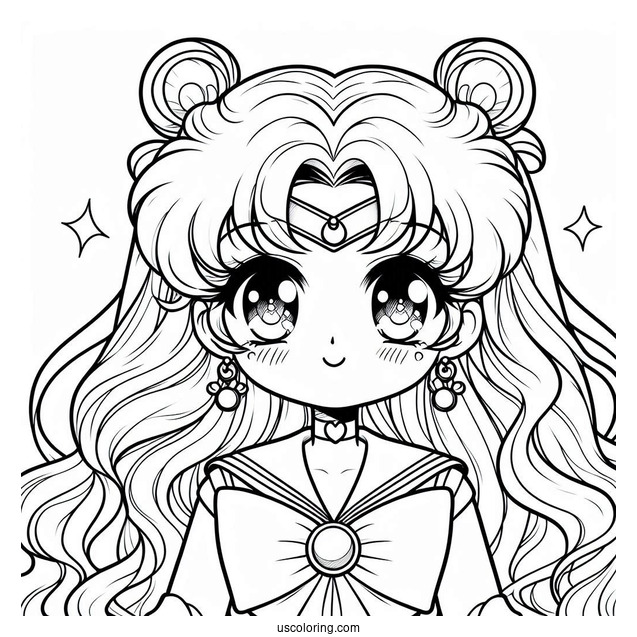 Chibi Sailor Jupiter Coloring In For Preschoolers