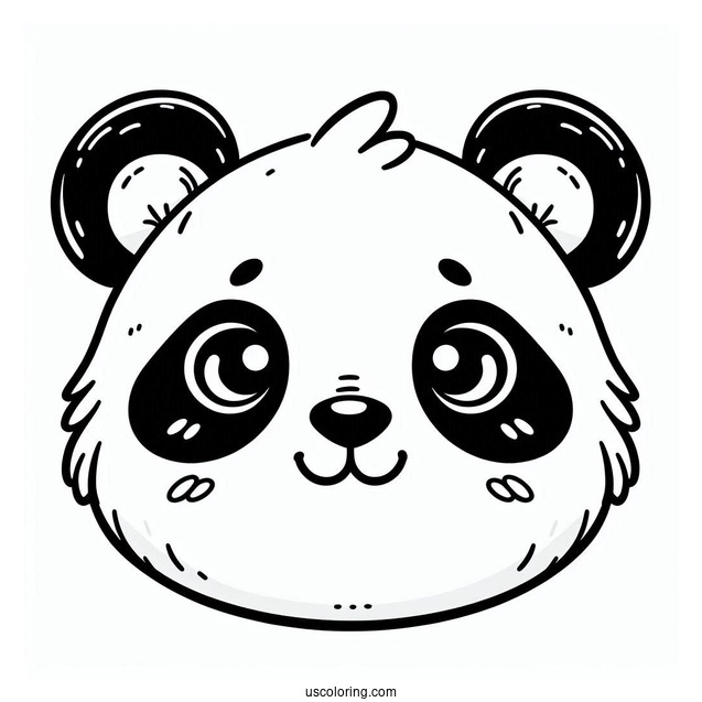 Outline Of Panda Face Coloring Page