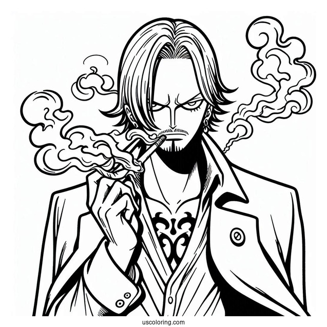 One Piece Coloring Page Of Vinsmoke Sanji