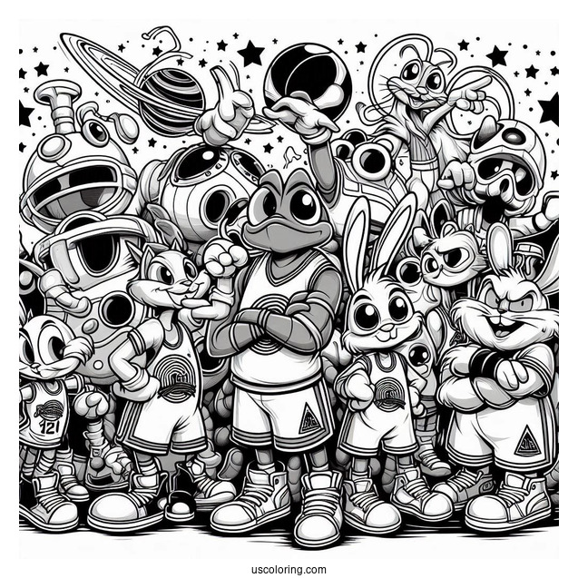 Space Jam Tune Squad Poster Coloring Sheet