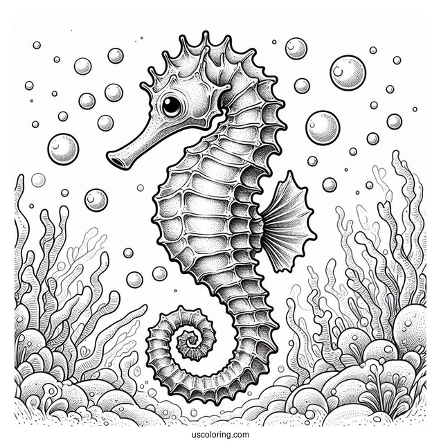 Realistic Seahorse In The Ocean