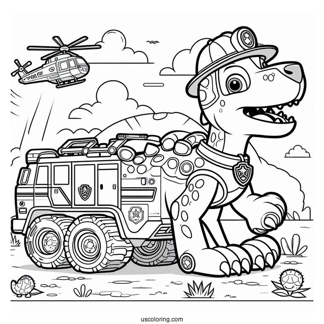 Paw Patrol Dino Rescue Coloring Page
