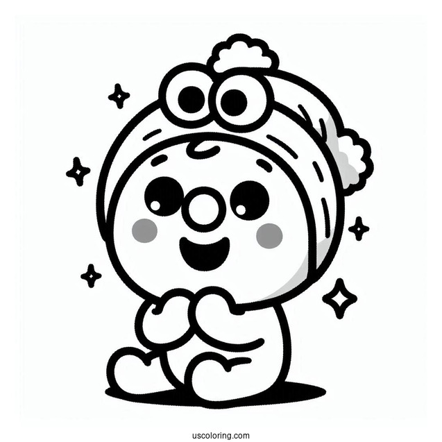 Cute Kawaii Baby Elmo Coloring Page