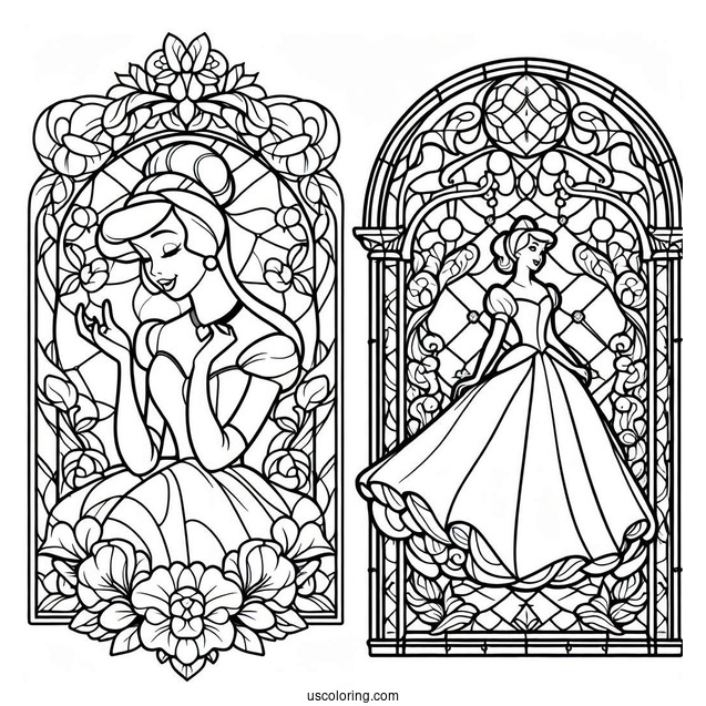 Elegant Cinderella Stained Glass