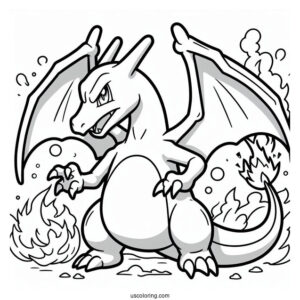 Coloring Page Of Charizard Pokemon Card
