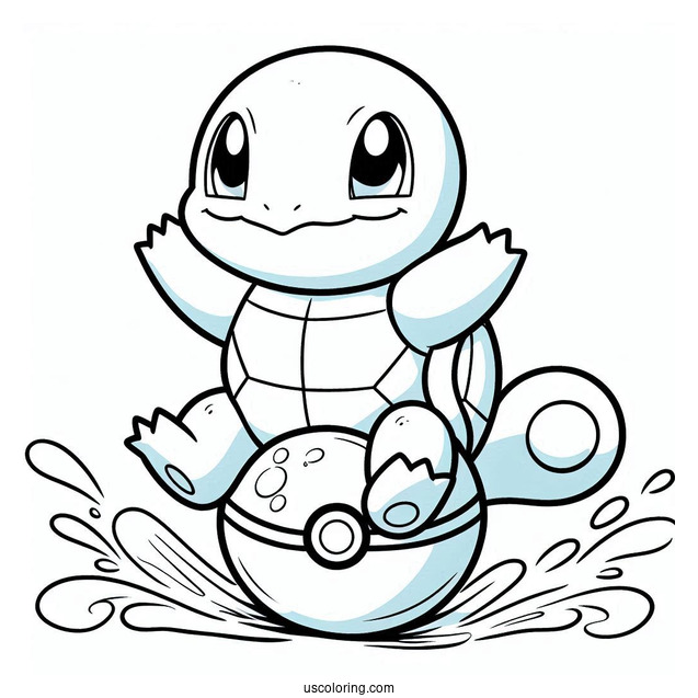 Squirtle Coloring Page Of Coming Out Of Pokeball