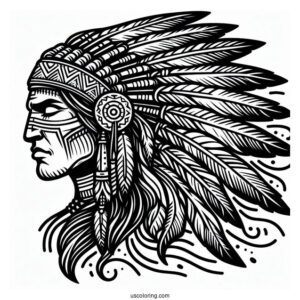 Native American Coloring Page Indian Chief