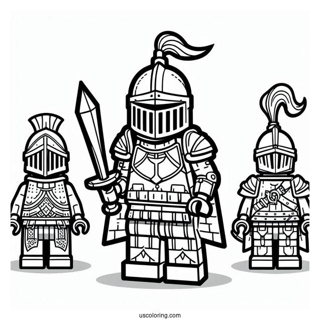 Coloring Sheet Of Lego Knight For Kids