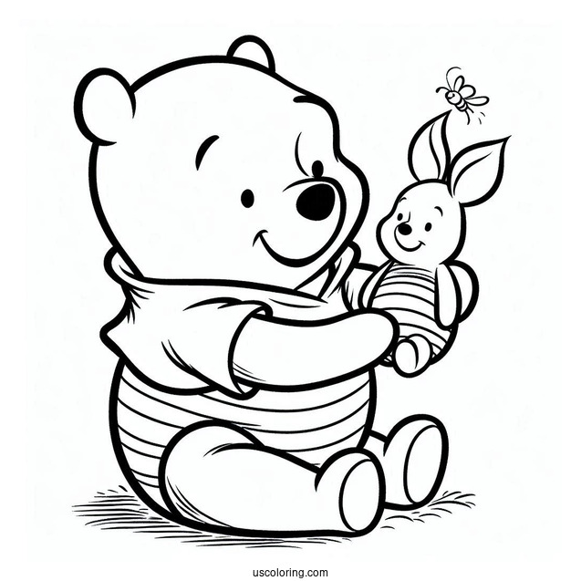 Baby Winnie The Pooh With Piglet Coloring Pages For Kids