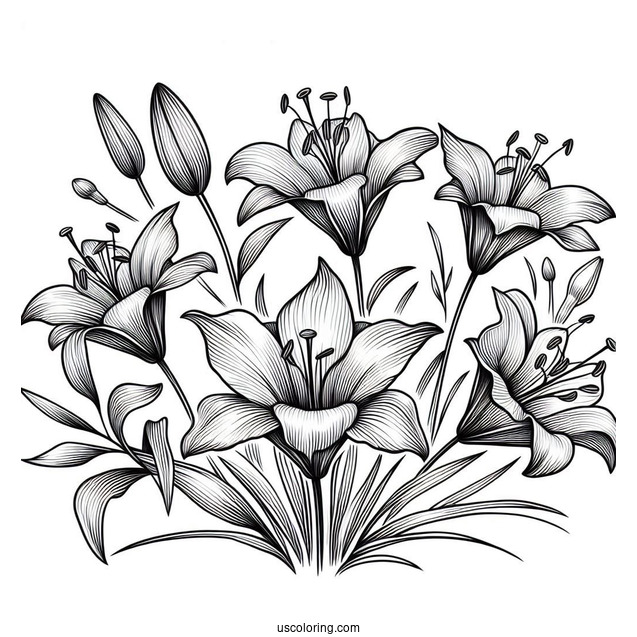 Flower Coloring Pages Of Mariposa Lilies Outline