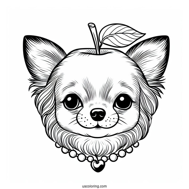 Simple Apple Head Chihuahua Coloring Page