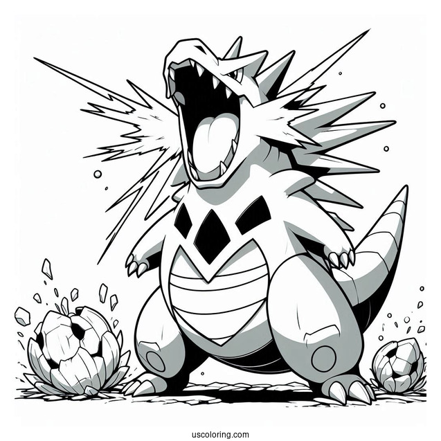 Tyranitar Roaring At Enemy