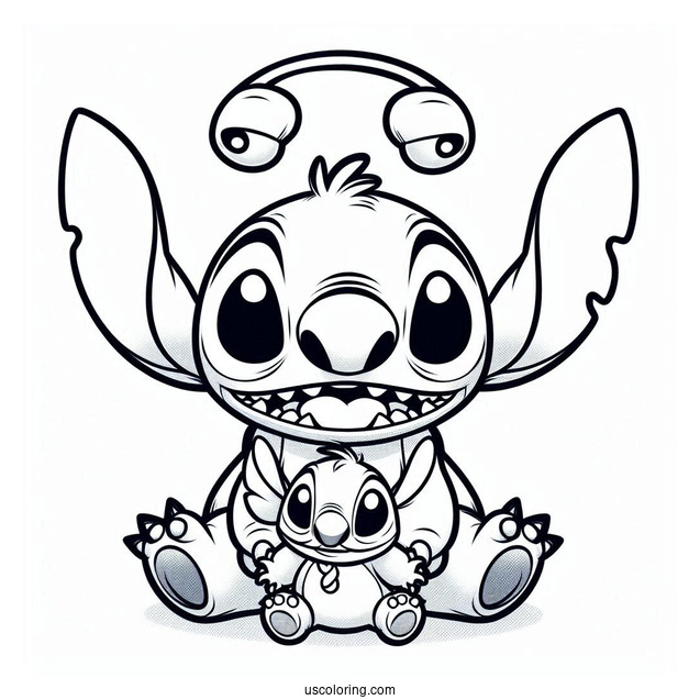 Lilo & Stitch Coloring Page Of Experiment 221 Sparky