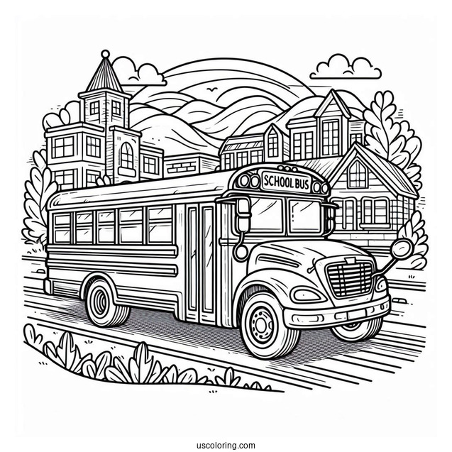 Modern School Bus Coloring Page