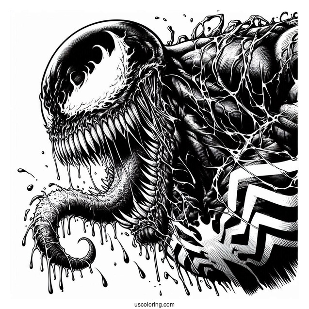 Close Up Of Growling Carnage Coloring Page