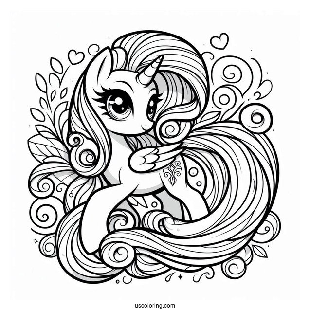 Adorable Rarity Coloring Page
