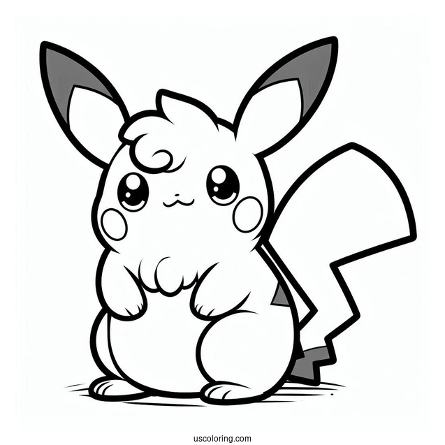 Cute Alolan Raichu Coloring Page For Preschoolers