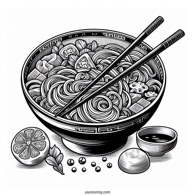 Chinese Noodles Coloring Page