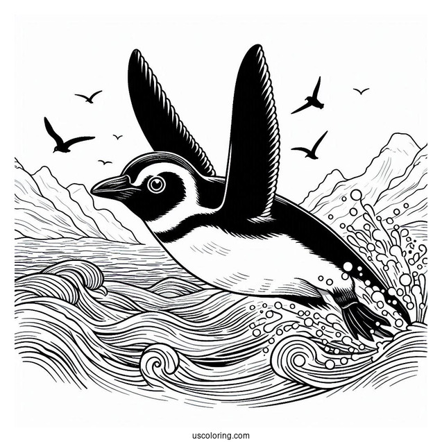 Yellow Eyed Penguins Diving Into Ocean