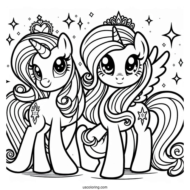 Detailed My Little Pony Friendship Is Magic Coloring Sheet