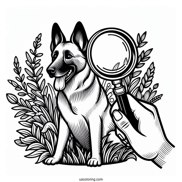 Belgian Malinois Search Dog To Color