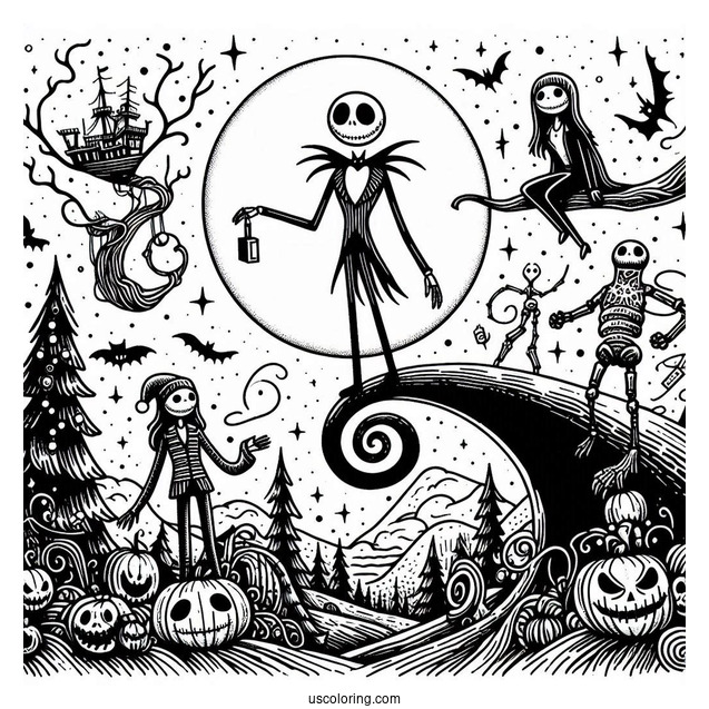 The Nightmare Before Christmas Poster Coloring Sheet