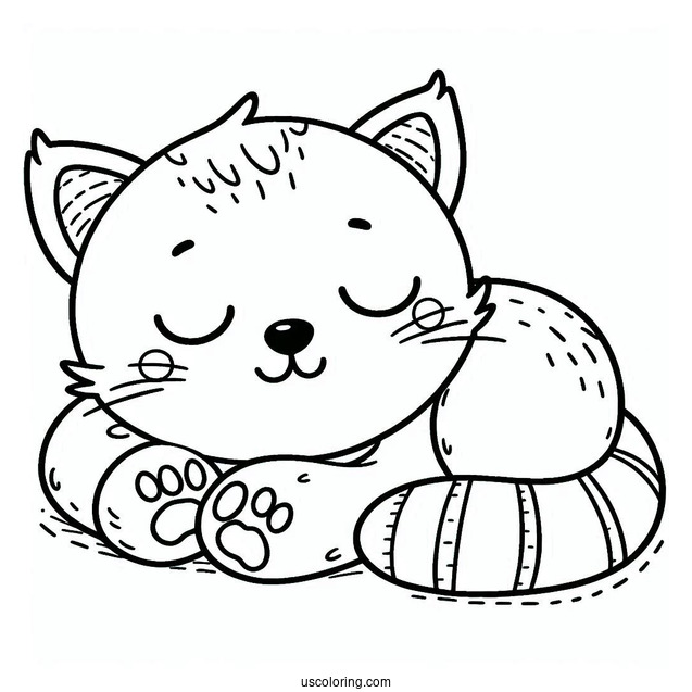 Smiling Critters Coloring Page Of Simple CatNap Outline