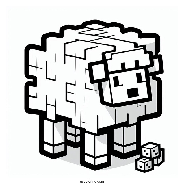 Minecraft Sheep Coloring Page For Kids