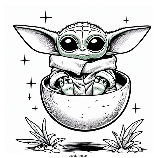Super Cute Baby Yoda In Hovering Pod