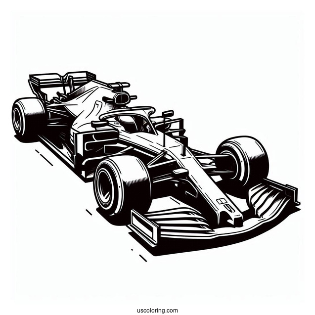 F1 Sports Race Car Coloring Page