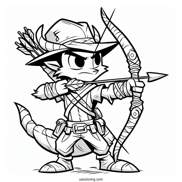 Sypro Coloring Page Hunter With Bow And Arrow