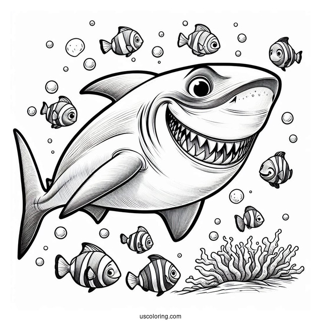 Finding Nemo Shark Coloring Page Bruce