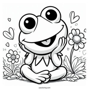 Muppets Coloring Page Of Baby Kermit The Frog For Kids