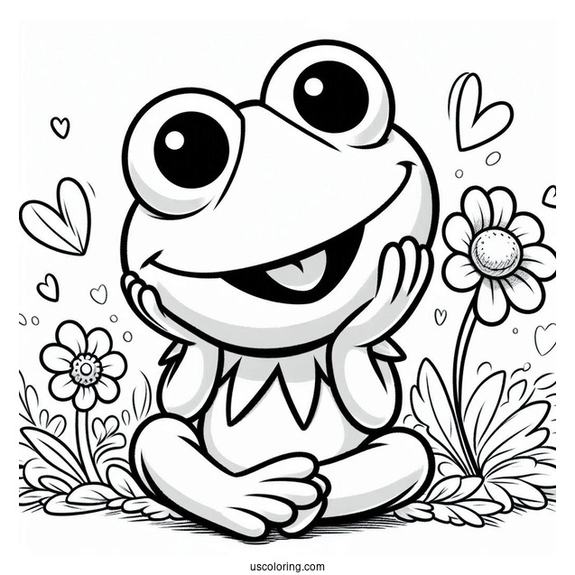 Muppets Coloring Page Of Baby Kermit The Frog For Kids