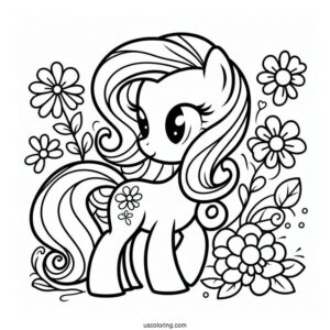 Simple Pipp Petals Pony Coloring Sheet for Kids