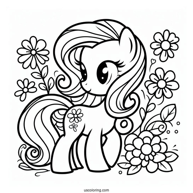 Simple Pipp Petals Pony Coloring Sheet for Kids