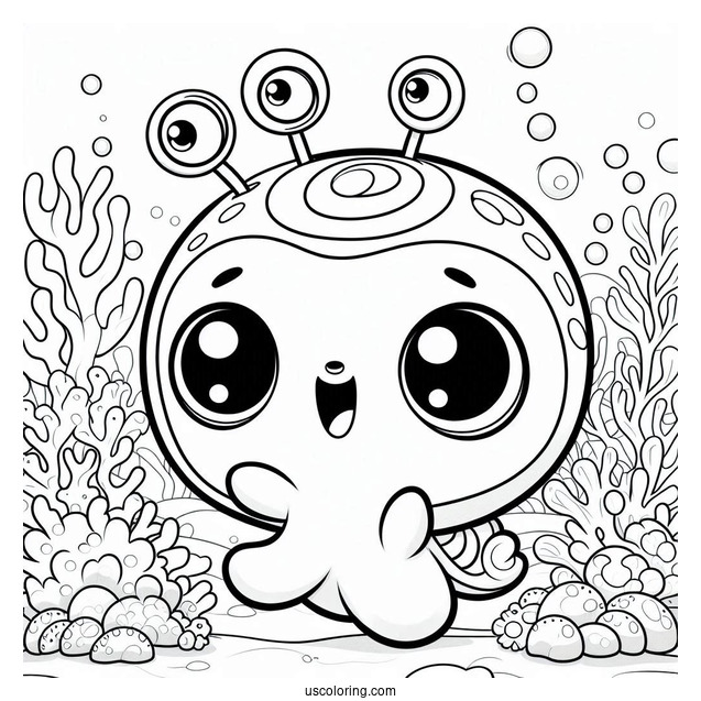 Octonauts Coloring Page Of Tunip The Vegimal In Coral Reef