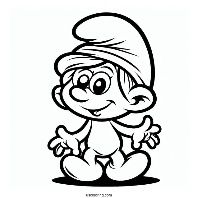 Cartoon Smurf Sassette Coloring In