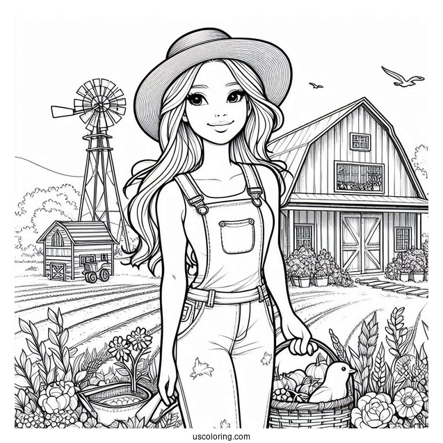 Farmer Coloring Page