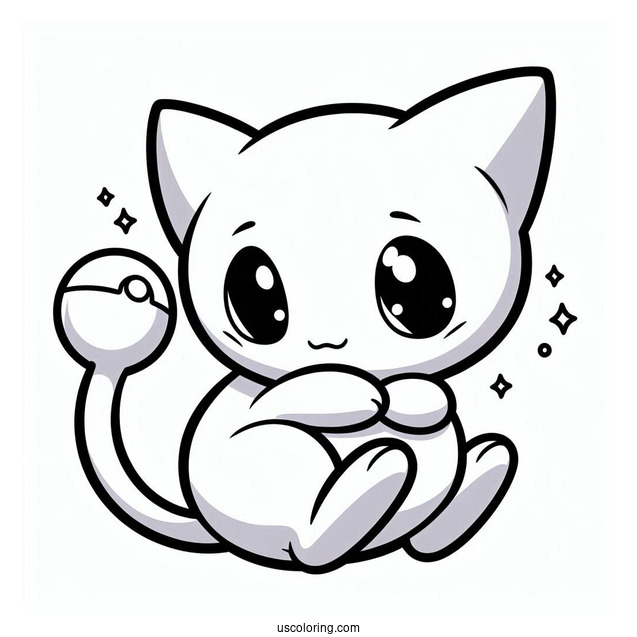 Mew Coloring Page Hugging Bulbasaur